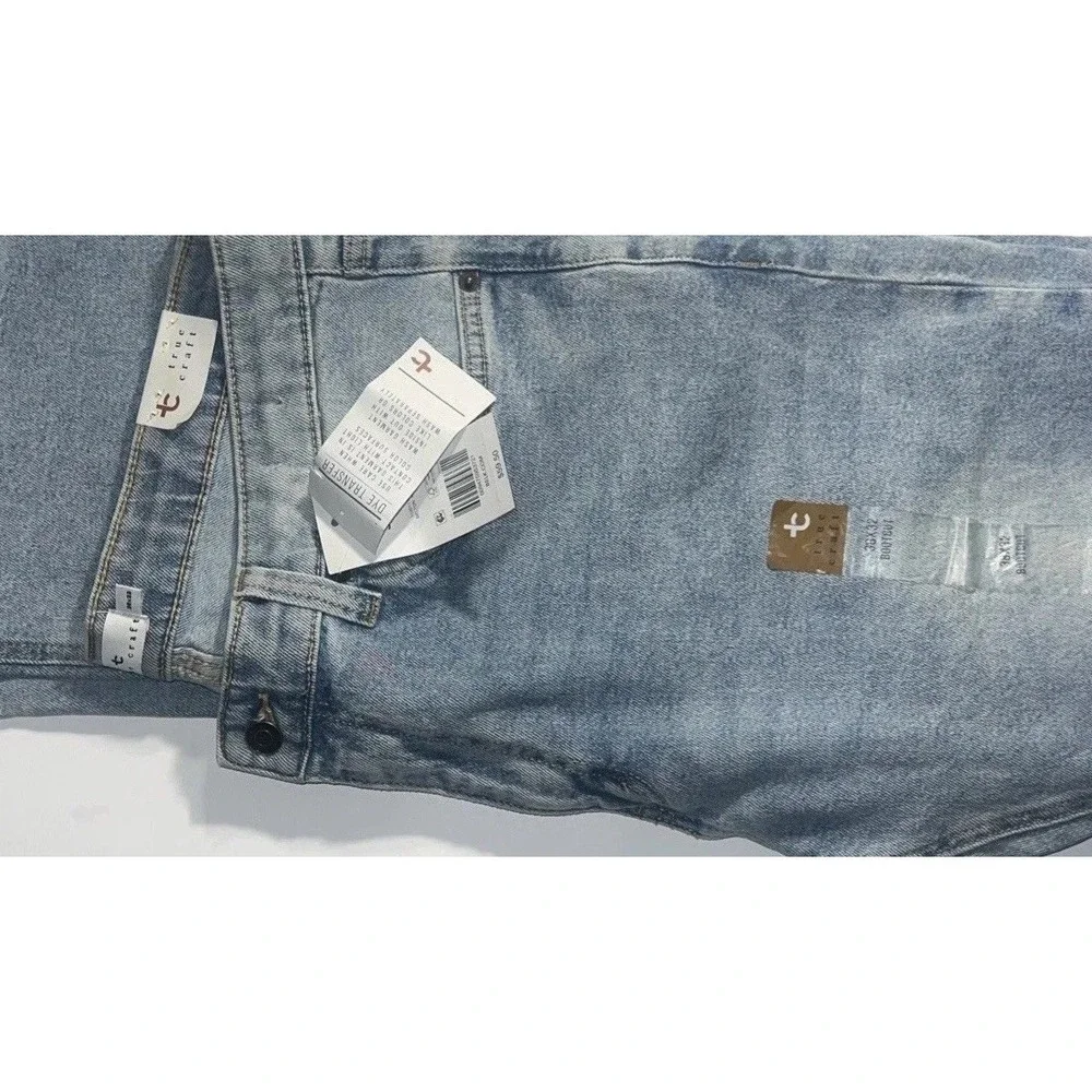 NWT Trendy Date Night Western Bootcut Jeans Blue Light Wash 38x32 True Craft